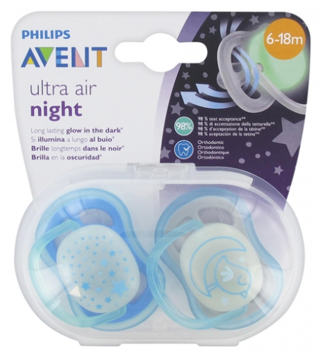 Avent 2 Sucettes Ultra Air Night 6 18 Mois