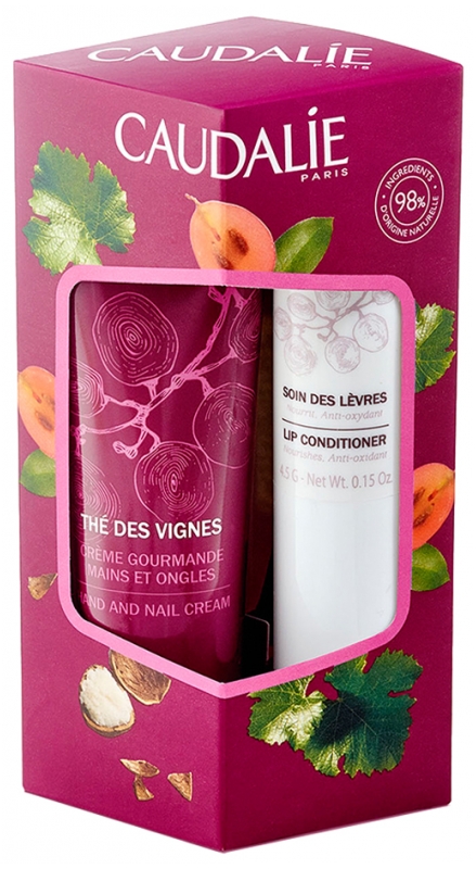 Caudalie Duo Hand and Nail Cream Thé des Vignes + Lips conditioner 4.5g