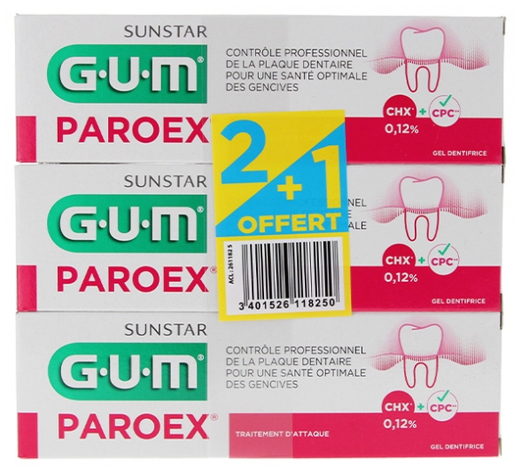 gum paroex zahnpasta gel pack 3 x 75 ml