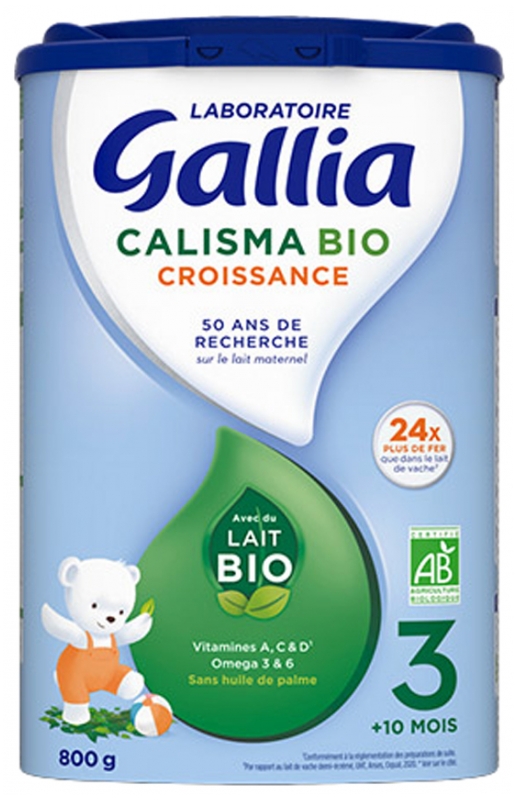 Gallia Calisma Croissance 3eme Age 10 Mois Bio 800 G