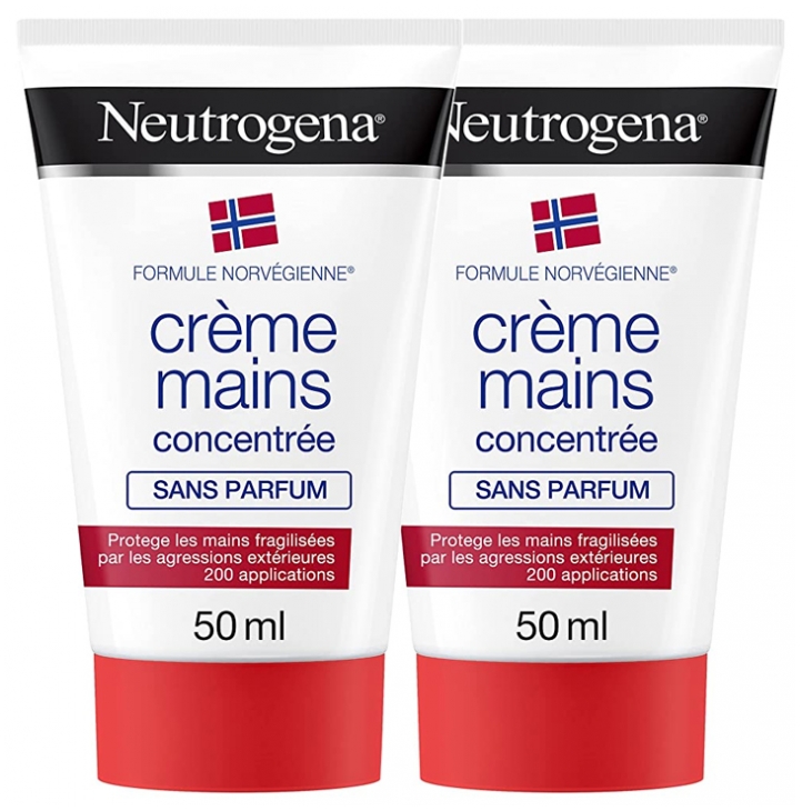 Neutrogena Concentrated Fragrance Free Hands Cream 2 x 50ml