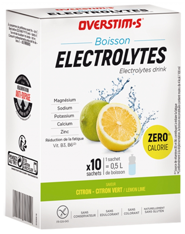 Overstims Electrolytes Drink Lemon Green Lemon 10 Sachets