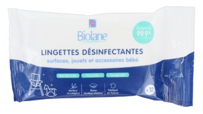 Biolane Lingettes Desinfectantes 12 Lingettes
