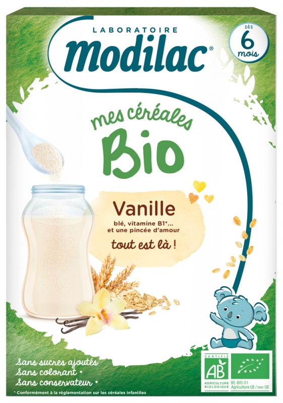 Modilac Mis Cereales Bio A Partir De 6 Meses Vainilla 250 G