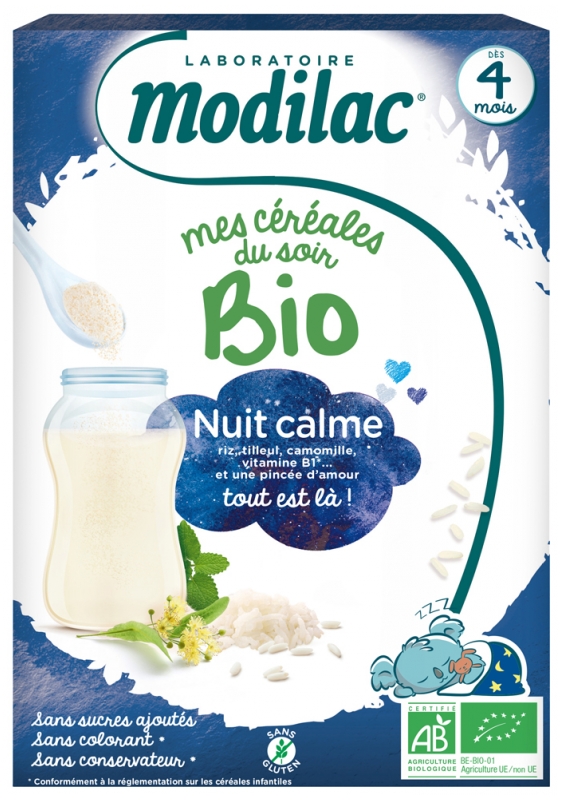 Modilac Mes Cereales Du Soir Bio Des 4 Mois Nuit Calme 250 G