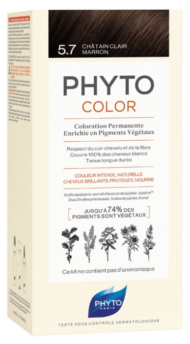 Phyto Phytocolor Coloration Permanente Coloration 5 7 Chatain Clair Marron