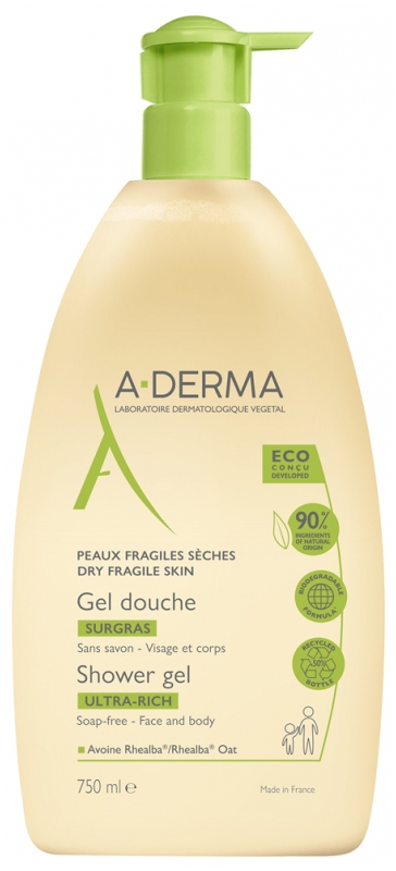 A-DERMA Gel Douche Surgras 750 ml