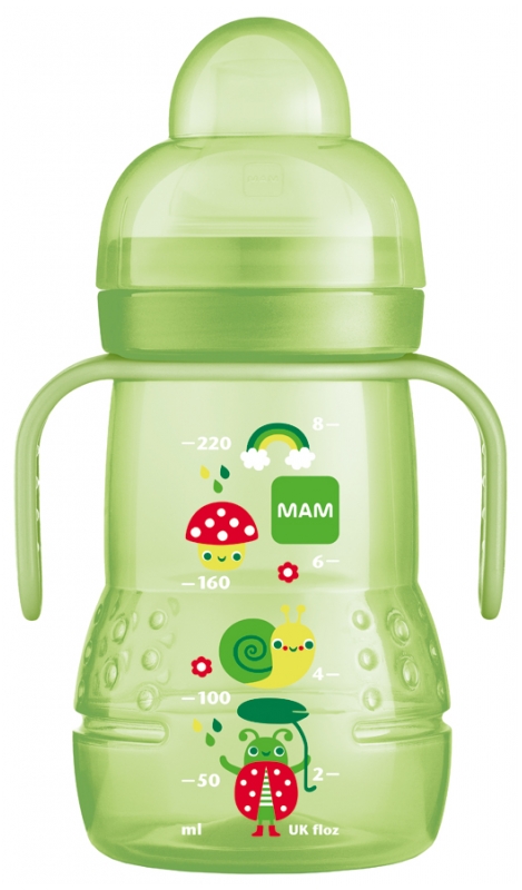 Biberon Transition MAM 4+ Mois 220ml - Avec Tétine & Bec Anti-Fuite - Apprentissage Autonomie