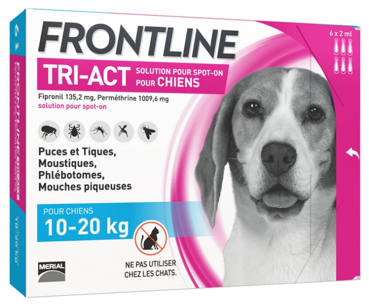 Frontline Tri Act Dogs 10 kg 6 Pipettes