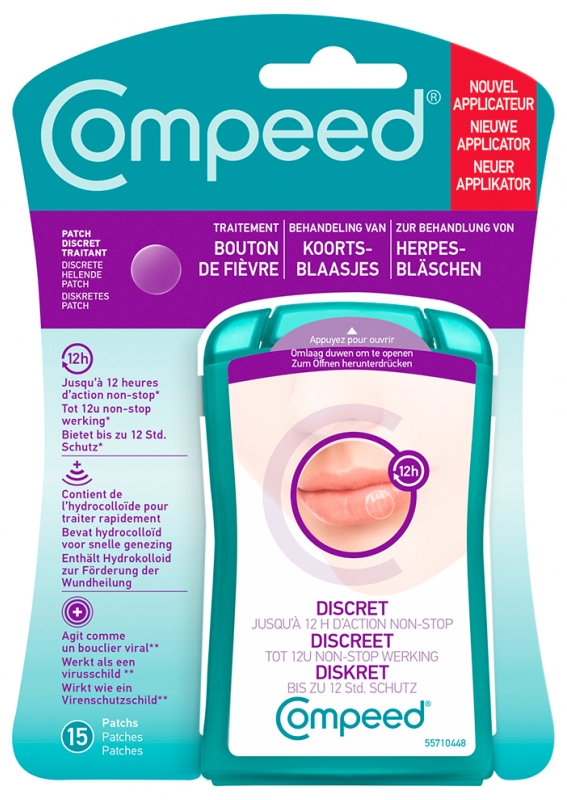 Compeed Patch Discret Traitant Bouton de Fièvre 15 Patchs