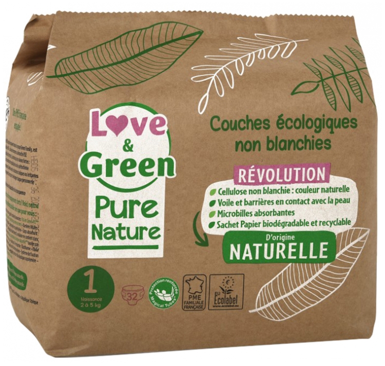 Love & Green Pure Nature Couches taille 4 – 7 à 14 kg