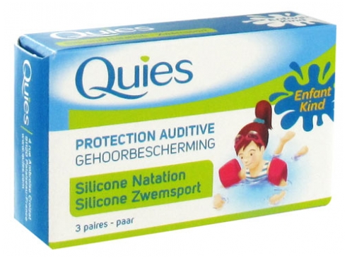 Quies Protection Auditive En Silicone Natation Enfant 3 Paires