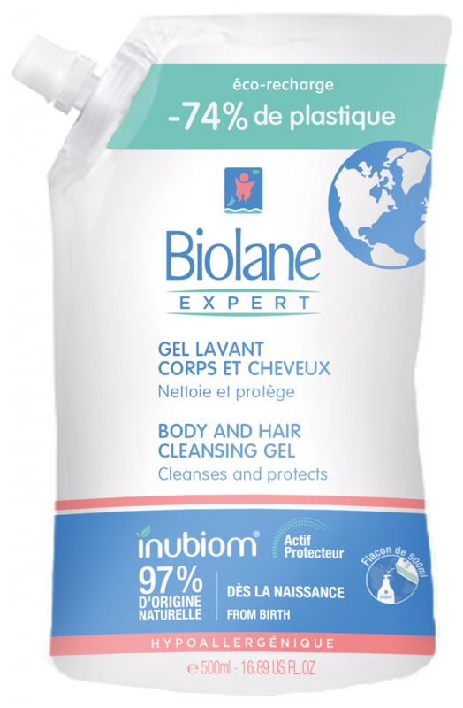 Biolane Expert Body And Hair Cleansing Gel Eco Refill 500ml