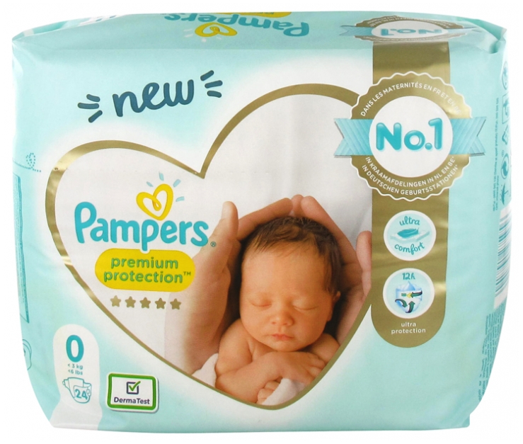 Pampers Premium Protection 24 Couches Taille 0 Moins De 3 Kg