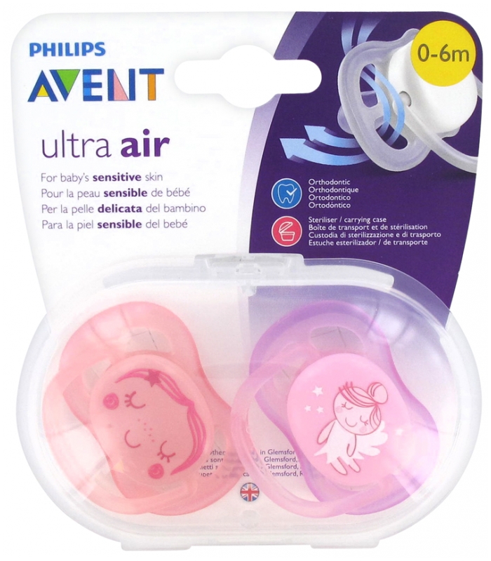 Avent Ultra Air 2 Sucettes Orthodontiques 0 6 Mois