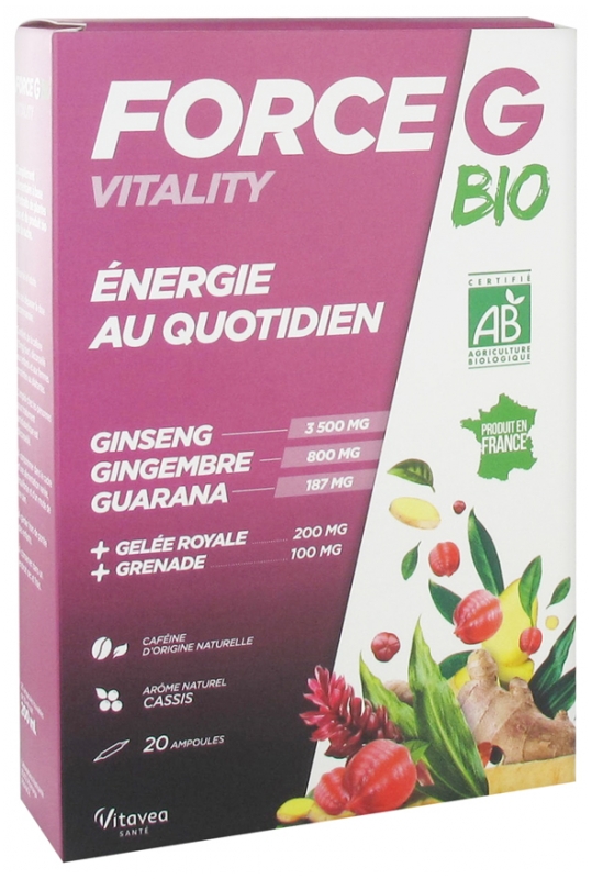 Vitavea Force G Vitality Energie Au Quotidien Bio Ampoules