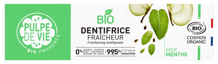 Pulpe de Vie Dentifrice Fraîcheur Goût Menthe Bio 75 ml