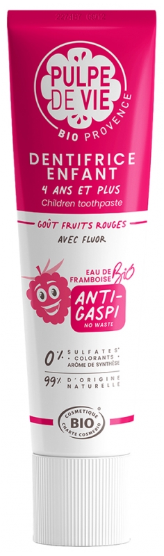 Pulpe de Vie Dentifrice Enfants Goût Fruits Rouges Dès 4 ans Bio 75 ml