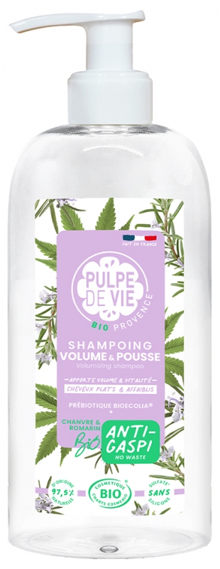 Pulpe de Vie Shampoing Volume et Pousse Chanvre et Romarin 400 ml