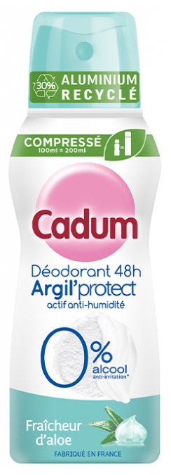 Cadum Argil'Protect Déodorant 48H Fraîcheur d'Aloé Spray 100 ml