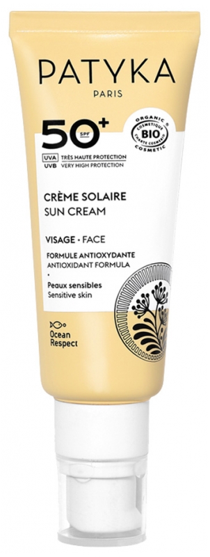 PATYKA Crème Solaire Visage SPF50+ Bio 40 ml