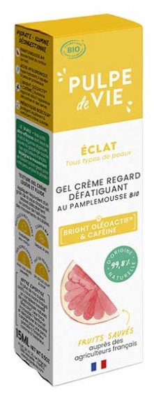 Pulpe de Vie Éclat Gel Crème Regard Défatiguant au Pamplemousse Bio 15 ml 1