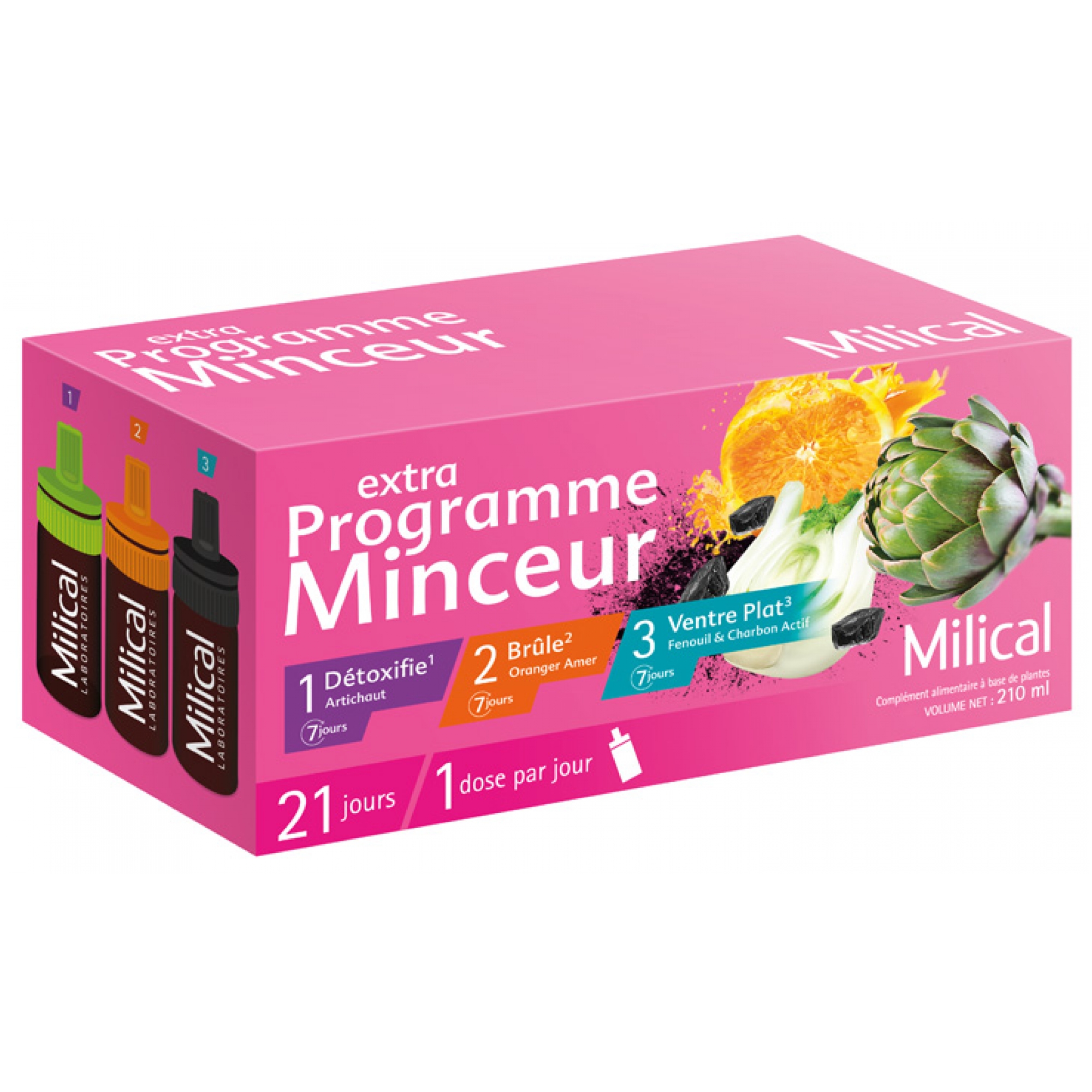 Milicals Schlankheitsprogramm EXTRA PROGRAMME MINCEUR ist ein umfassendes 3-Stuf